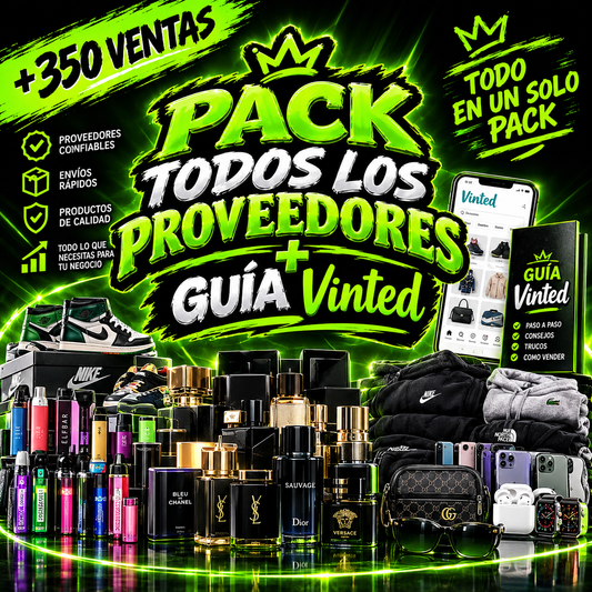 Pack +30 Proveedores+ Guia Vinted